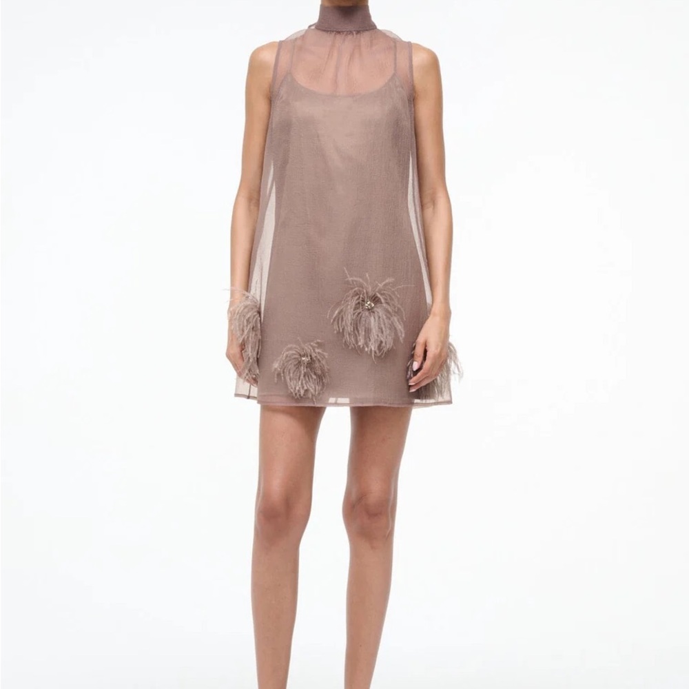 NWT Staud Albee mini dress in the color truffle Size Medium